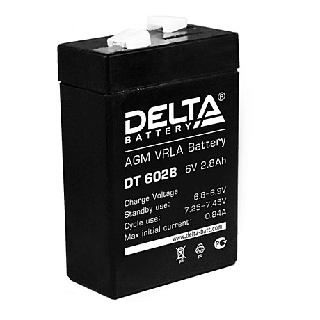 Аккумулятор 6В 2,8 Ач Delta DT