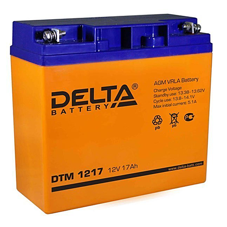Аккумулятор 12В 17 Ач Delta DTM