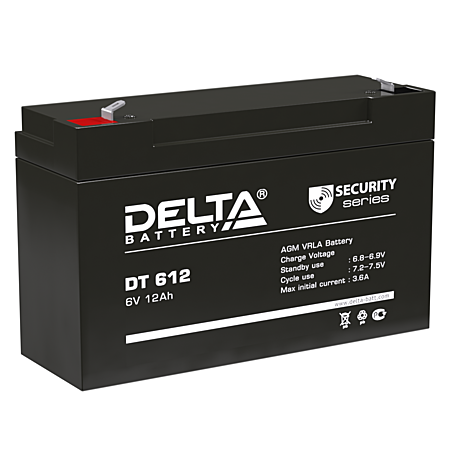 Аккумулятор 6В 12 Ач Delta DT
