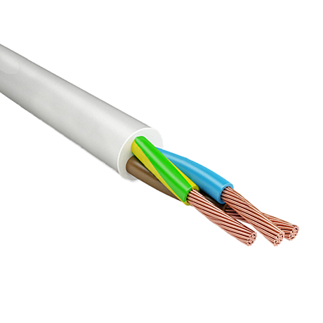 Кабель ПВС 3х0,75 многопроволочный (белый)