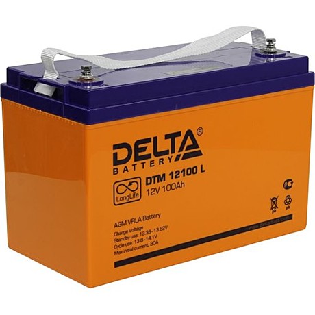 Аккумулятор 12В 100 Ач Delta DTM 12100 L