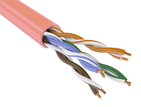 Кабель UTP 4PR 24AWG CAT5e нг(А)-HF, LSZH OptimLAN [Неэкранированный внутренний, огнестойкий]