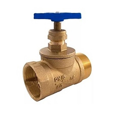 Клапан пожарный латунный Ду=50 прямоточный 180° (муфта-цапка) P=1,6 Мпа